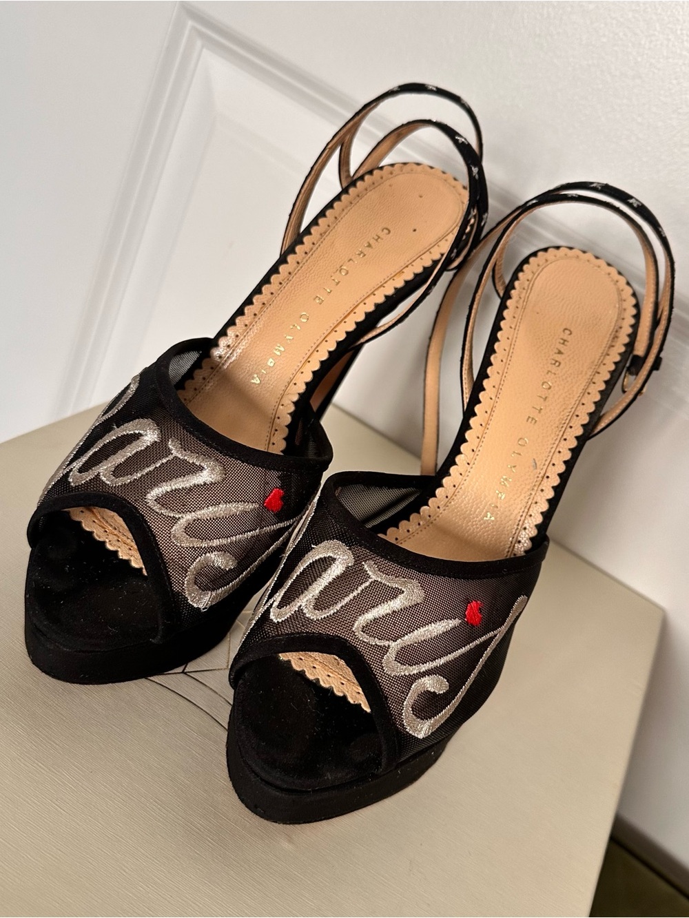Charlotte Olympia Limited Edition Paris Platform Heels Black Size 38